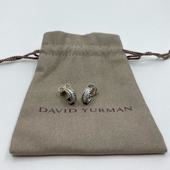 David Yurman Jewelry - David Yurman Huggie Earrings with Pave Diamonds